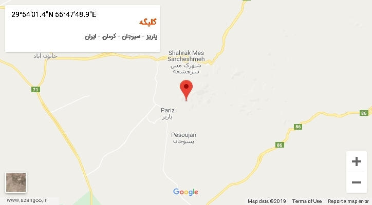روستای گلیگه بر روی نقشه