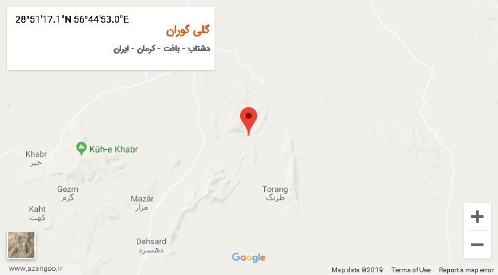روستای گلی گوران بر روی نقشه