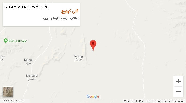 روستای گلی کهنوج بر روی نقشه