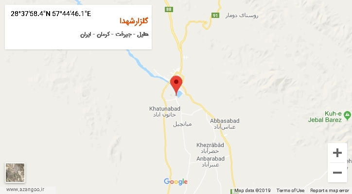 روستای گلزارشهدا بر روی نقشه