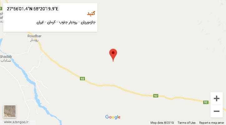 روستای گنبد بر روی نقشه