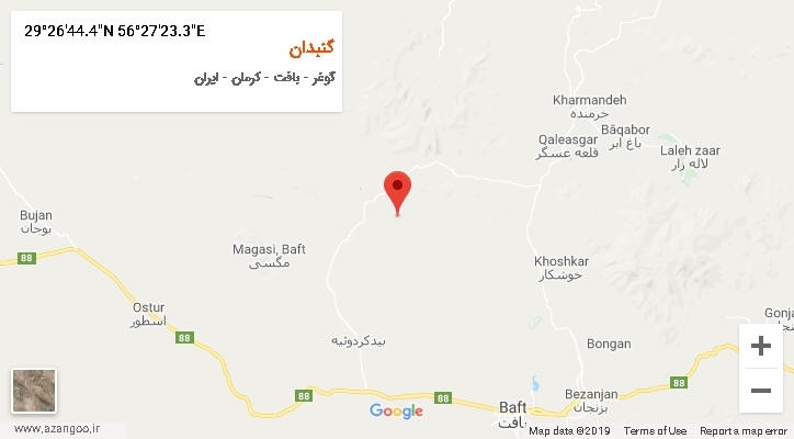 روستای گنبدان بر روی نقشه