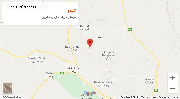 روستای گنبدو بر روی نقشه