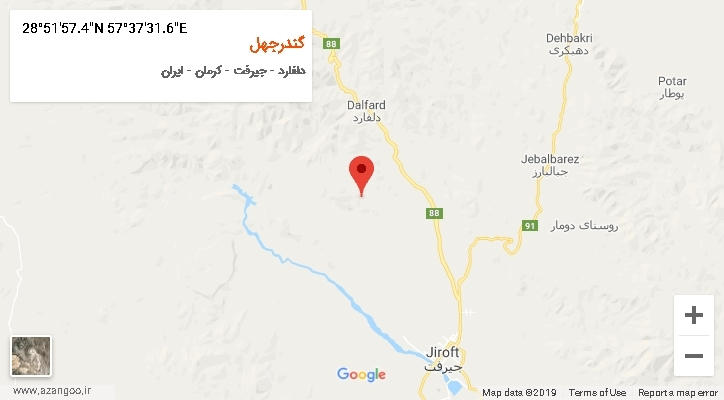 روستای گندرجهل بر روی نقشه