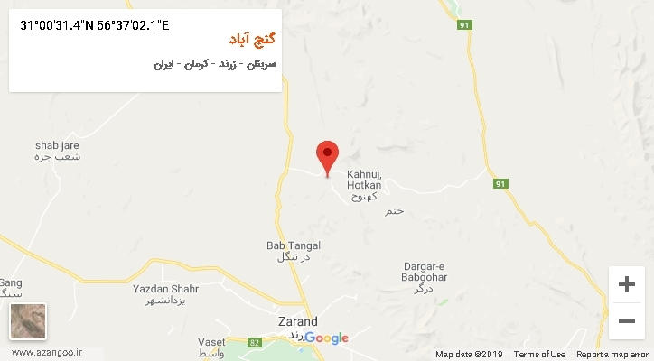 روستای گنج آباد بر روی نقشه