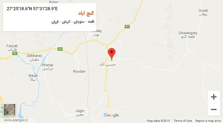 روستای گنج آباد بر روی نقشه