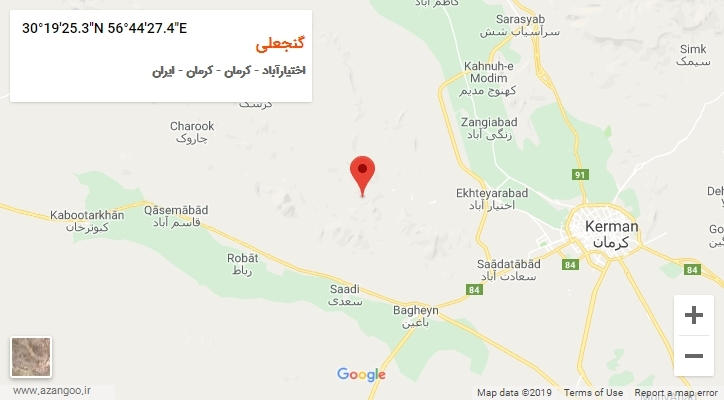 روستای گنجعلی بر روی نقشه