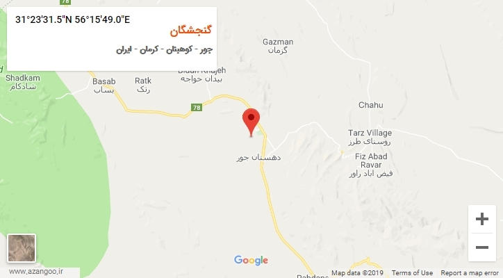 روستای گنجشگان بر روی نقشه