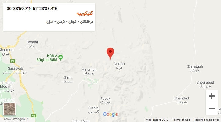روستای گنیکوییه بر روی نقشه