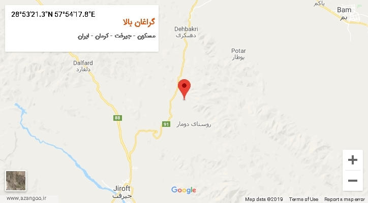 روستای گراغان بالا بر روی نقشه