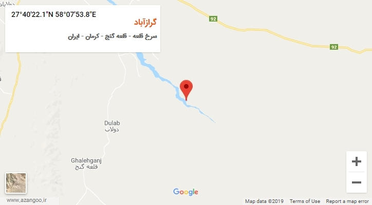 روستای گرازآباد بر روی نقشه