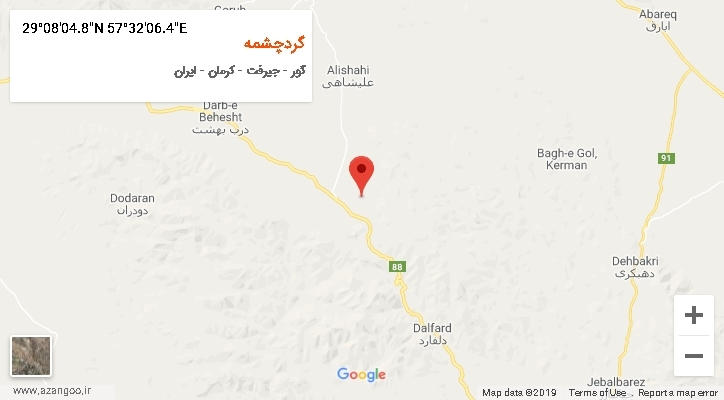 روستای گردچشمه بر روی نقشه