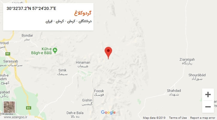 روستای گردوکلاغ بر روی نقشه