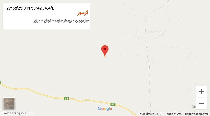 روستای گرسور بر روی نقشه