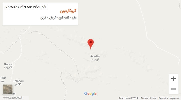 روستای گروکاردون بر روی نقشه