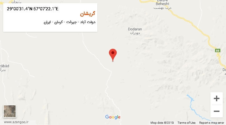 روستای گریشان بر روی نقشه