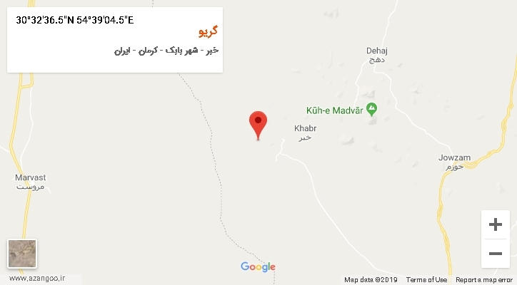 روستای گریو بر روی نقشه