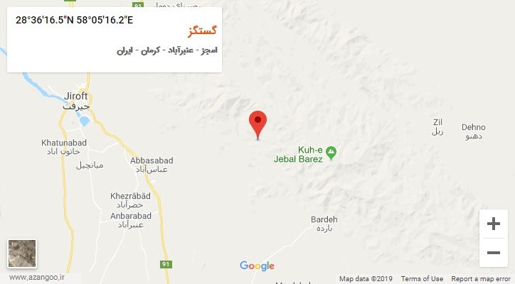 روستای گستگز بر روی نقشه