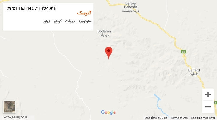 روستای گترسک بر روی نقشه