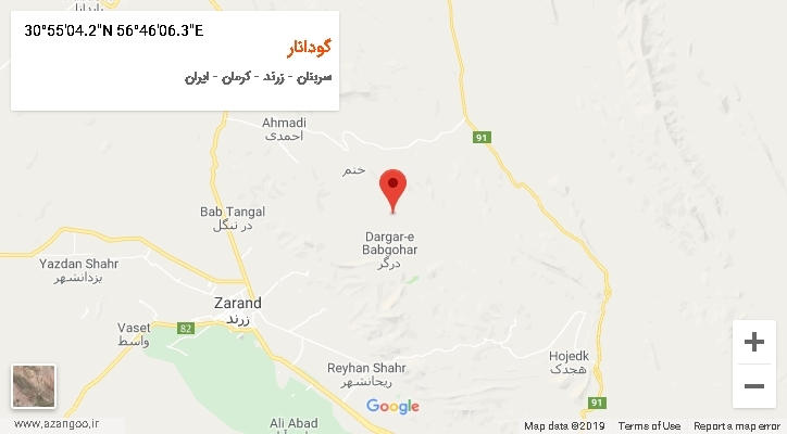 روستای گودانار بر روی نقشه
