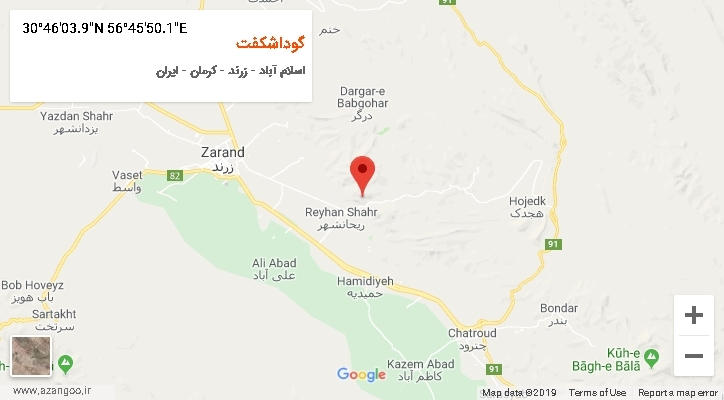روستای گوداشکفت بر روی نقشه
