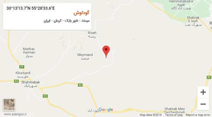 روستای گوداوش بر روی نقشه