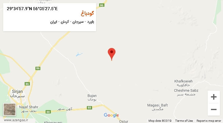 روستای گودباغ بر روی نقشه