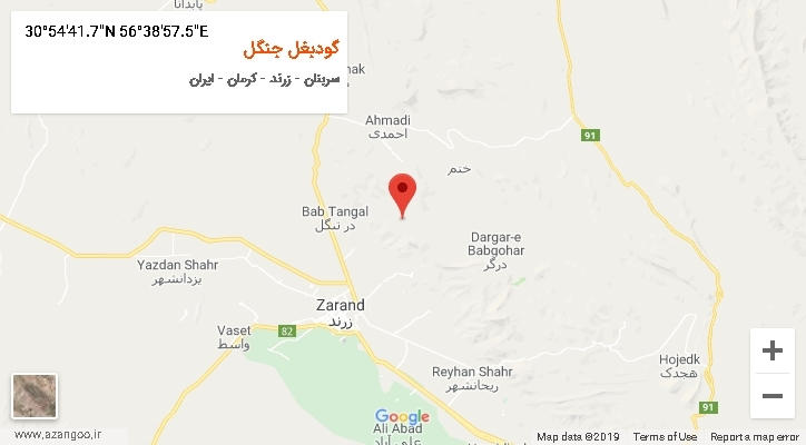 روستای گودبغل جنگل بر روی نقشه