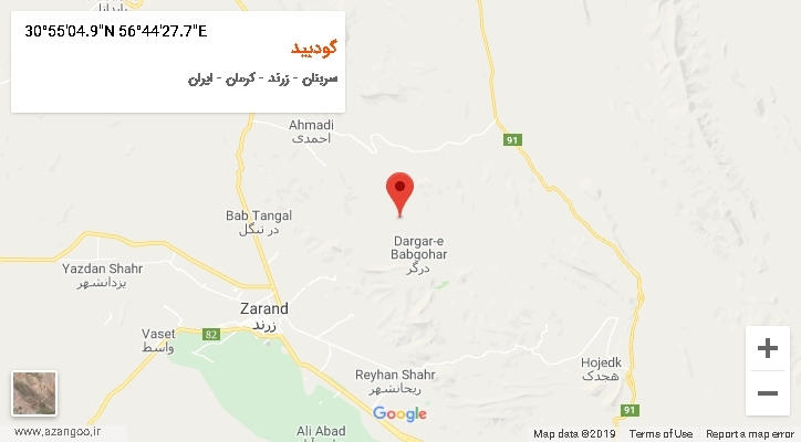روستای گودبید بر روی نقشه