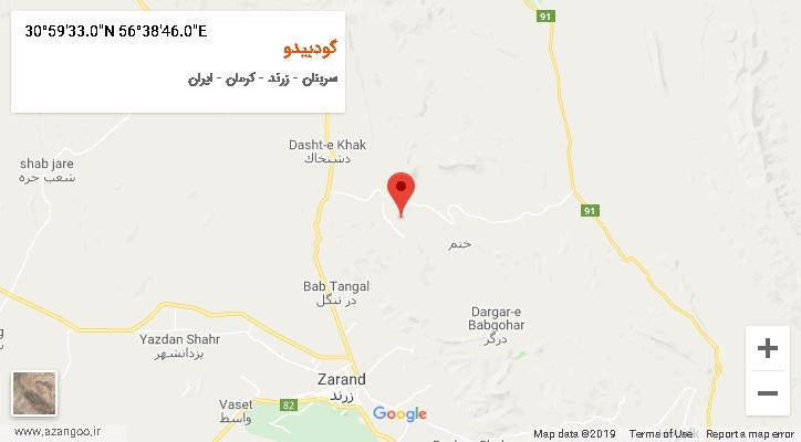 روستای گودبیدو بر روی نقشه