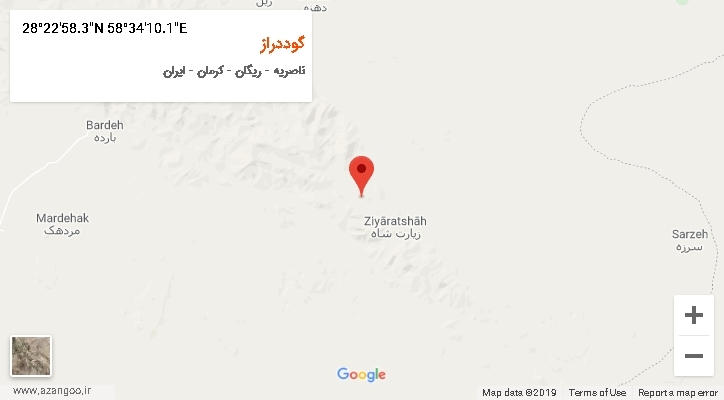 روستای گوددراز بر روی نقشه