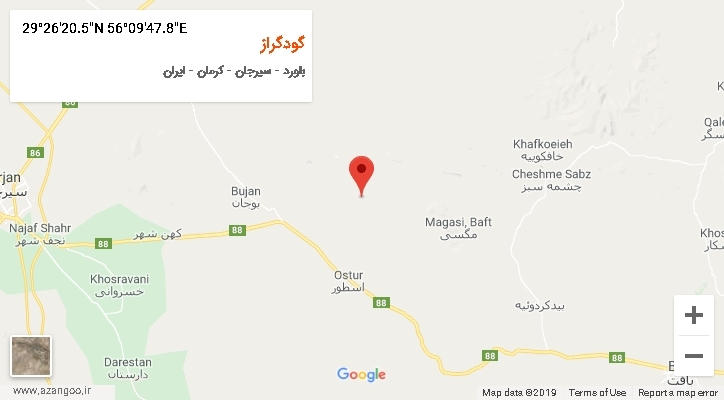 روستای گودگراز بر روی نقشه