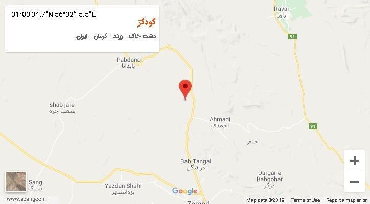 روستای گودگز بر روی نقشه