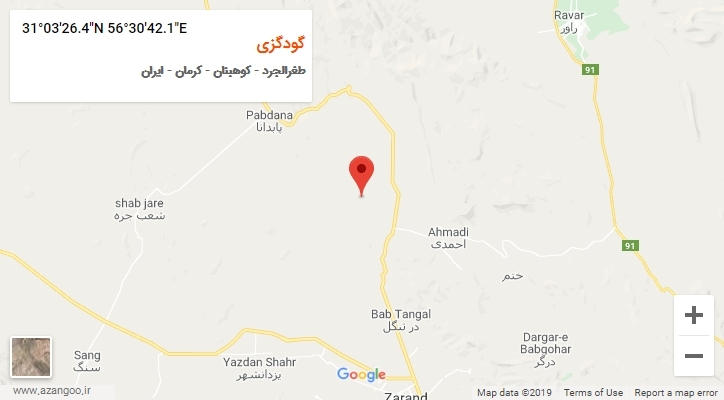 روستای گودگزی بر روی نقشه