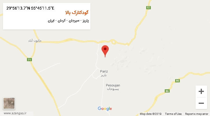 روستای گودکنارک بالا بر روی نقشه