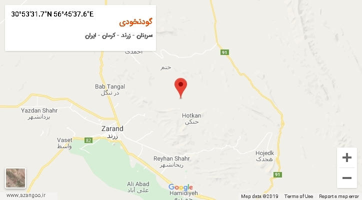 روستای گودنخودی بر روی نقشه