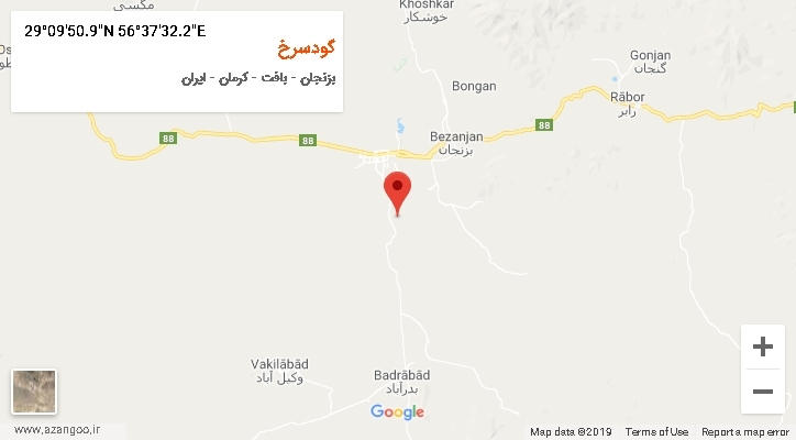 روستای گودسرخ بر روی نقشه