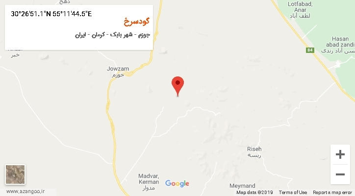 روستای گودسرخ بر روی نقشه
