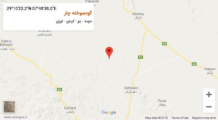 روستای گودسوخته چار بر روی نقشه