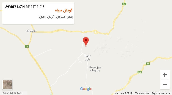 روستای گودتل سیاه بر روی نقشه