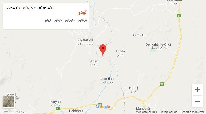 روستای گودو بر روی نقشه