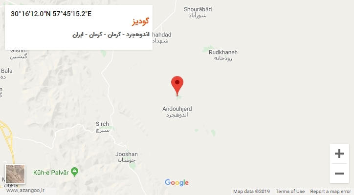 روستای گودیز بر روی نقشه