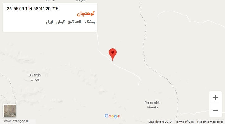 روستای گوهنچان بر روی نقشه