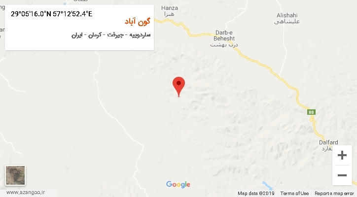 روستای گون آباد بر روی نقشه