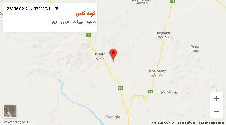 روستای گونه گامرو بر روی نقشه