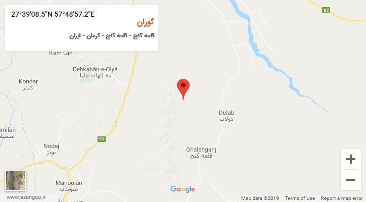 روستای گوران بر روی نقشه