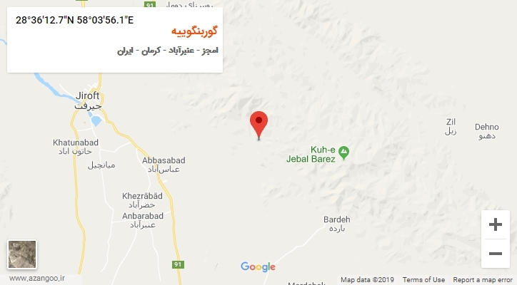 روستای گوربنگوییه بر روی نقشه