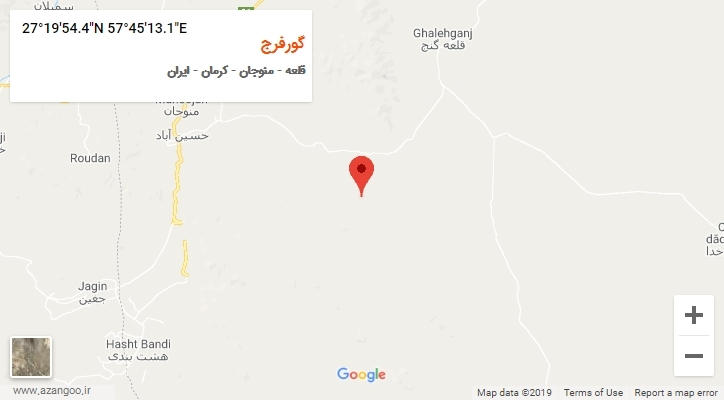 روستای گورفرج بر روی نقشه