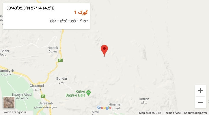 روستای گورک 1 بر روی نقشه