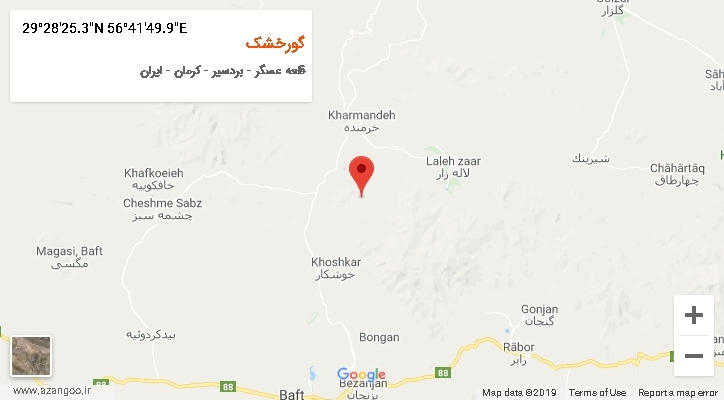 روستای گورخشک بر روی نقشه